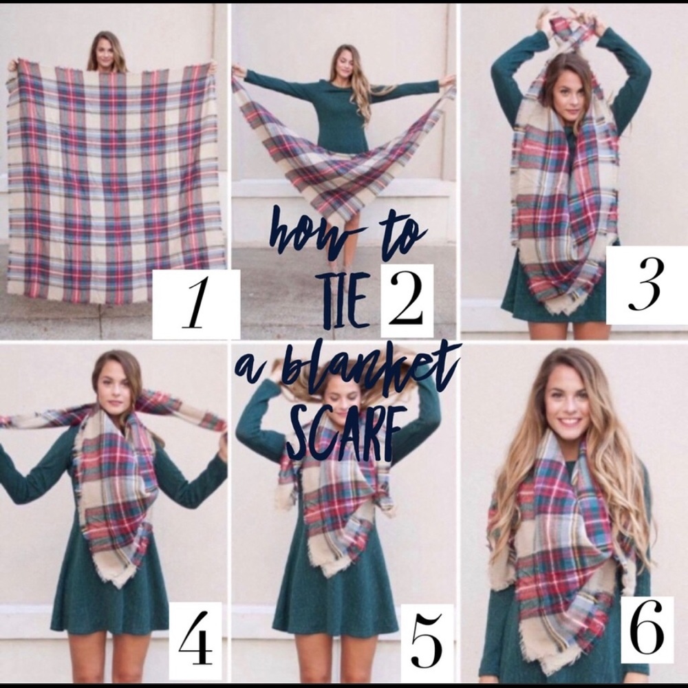 Black Red white checkered Blanket scarf - Picture 2 of 2